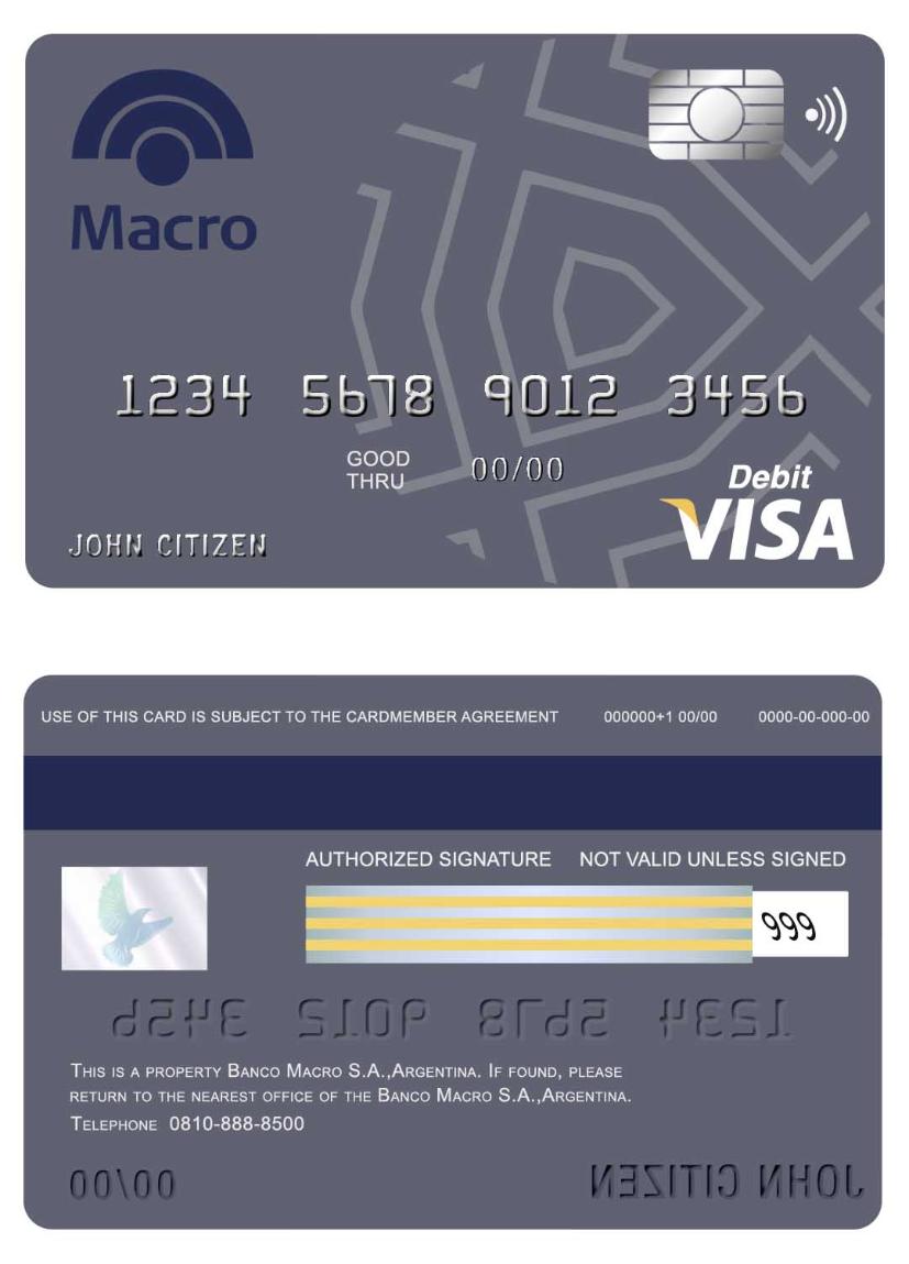 Argentina Banco Macro S.A. bank  visa card